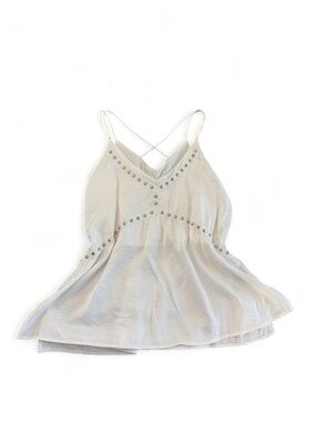 VICI Collection White Satin Studded Camisole Tank